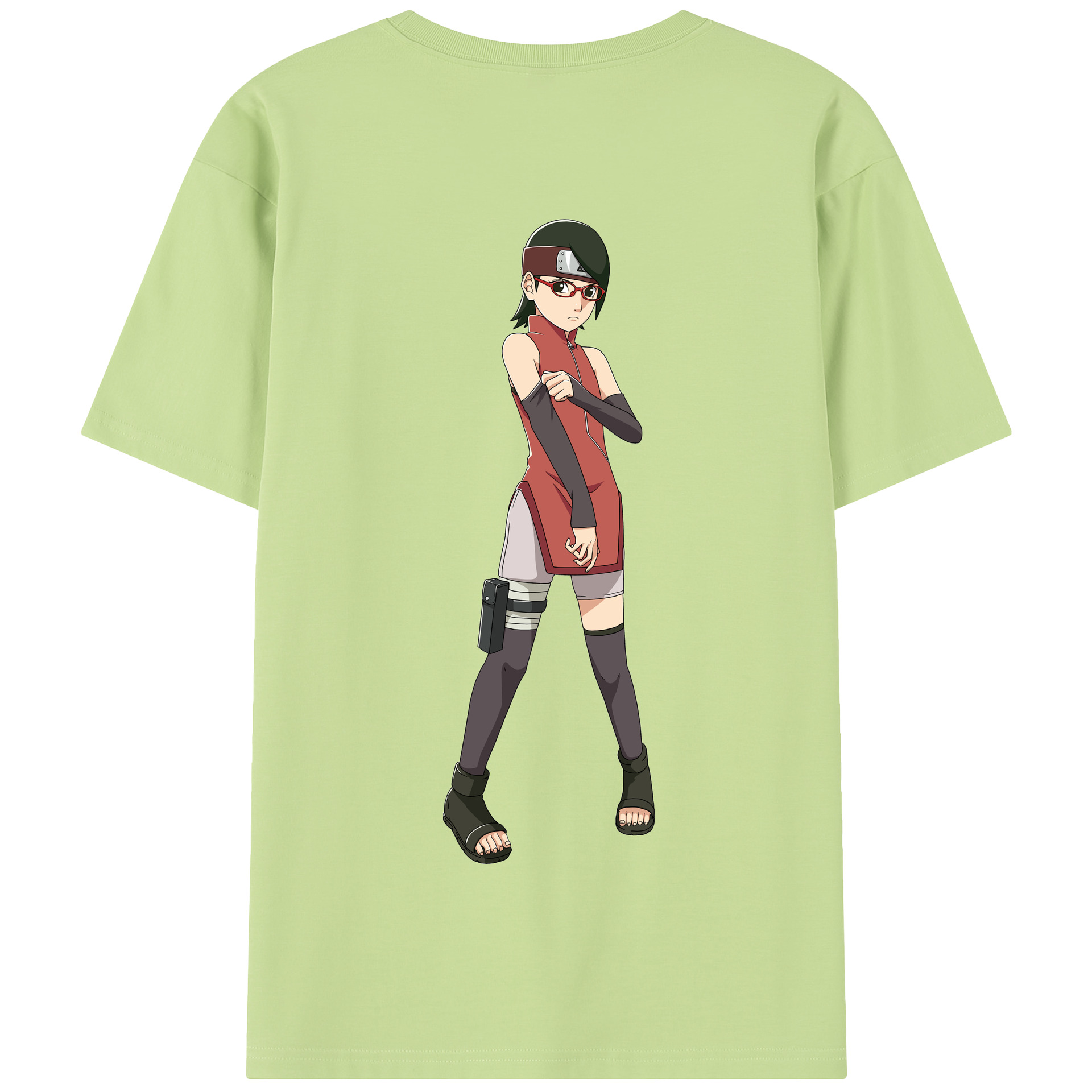 （画像用） NARUTO -ナルト- うちは サラダ Uchiha Sarada 綿100％半袖Tシャツ（背面プリント）